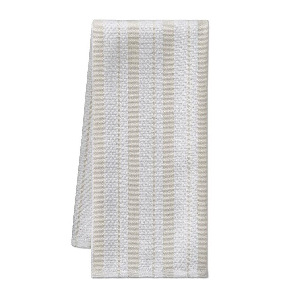 Williams Sonoma Classic Striped Tea Towels, Set of 4, Oatmeal Tan Williams Sonoma AU